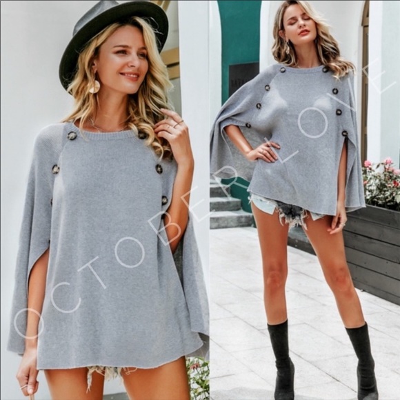 October Love Sweaters - Last one!October Love Gray Button Down Open Sleeve